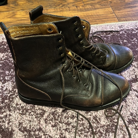 Rockport Brown Leather Lace-up boots Sz 5 - Picture 2 of 4